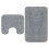 Berkfield Bathroom Mat Set 2 Pieces Fabric Grey 1