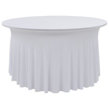 Berkfield 2 pcs Stretch Table Covers with Skirt 150x74 cm White