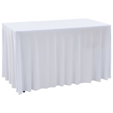 Berkfield 2 pcs Stretch Table Covers with Skirt 243x76x74 cm White