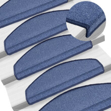 Berkfield Carpet Stair Treads 15 pcs Blue 65x24x4 cm