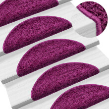 Berkfield Stair Mats 15 pcs 56x17x3 cm Violet Half Round