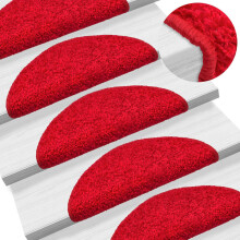 Berkfield Stair Mats 15 pcs 56x17x3 cm Red Half Round
