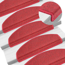 Berkfield Stair Mats 15 pcs 65x24x4 cm Red Half Round Large
