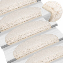 Berkfield Stair Mats 15 pcs 65x21x4 cm White Half Round Large
