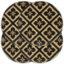 Berkfield Placemats 4 pcs Black 38 cm Round Jute