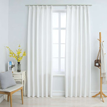 Berkfield Blackout Curtains with Hooks 2 pcs Off White 140x245 cm