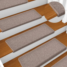 Berkfield Stair Mats 15 pcs 65x21x4 cm Light Brown Rectangular Edge
