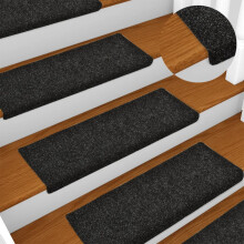 Berkfield Stair Mats Self-adhesive 15 pcs 65x21x4 cm Black Rectangular Edge