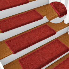 Berkfield Stair Mats 15 pcs 65x21x4 cm Red Rectangular Edge