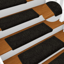 Berkfield Stair Mats 15 pcs 65x21x4 cm Black Rectangular Edge