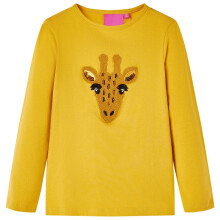 Kids' T-shirt with Long Sleeves Dark Ochre 104