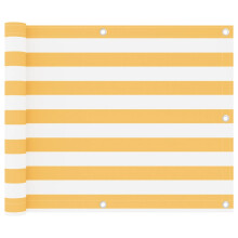 Berkfield Balcony Screen White and Yellow 75x300 cm Oxford Fabric