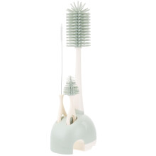 Rotatable Silicone Bottle Cleaning Brush Set, Heat Resistant Food Grade Dual Brush for Baby Bottles