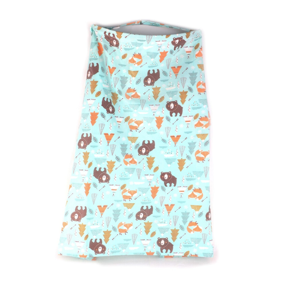 Breathable Nursing Cover With Rigid Hoop, Full Coverage Breastfeeding Apron For Moms, Blue