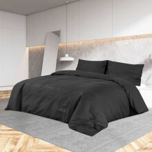 Berkfield Duvet Cover Set Black 240x220 cm Light-weight Microfiber