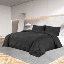 Berkfield Duvet Cover Set Black 240x220 cm Cotton