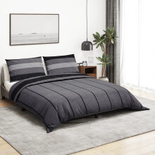 Berkfield Duvet Cover Set Dark Grey 220x240 cm Cotton