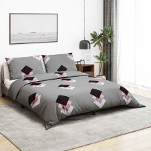 Berkfield Duvet Cover Set Grey 140x200 cm Cotton