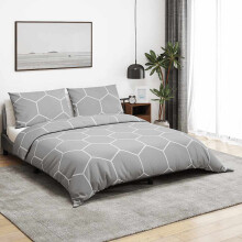 Berkfield Duvet Cover Set Grey 200x200 cm Cotton