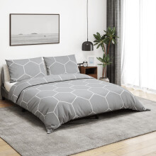 Berkfield Duvet Cover Set Grey 200x200 cm Cotton