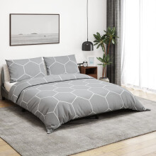 Berkfield Duvet Cover Set Grey 260x240 cm Cotton