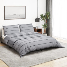 Berkfield Duvet Cover Set Grey 200x200 cm Cotton