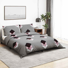 Berkfield Duvet Cover Set Grey 200x220 cm Cotton