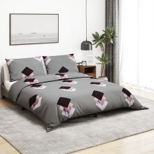Berkfield Duvet Cover Set Grey 200x200 cm Cotton