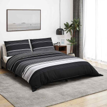 Berkfield Duvet Cover Set Black and White 140x200 cm Cotton