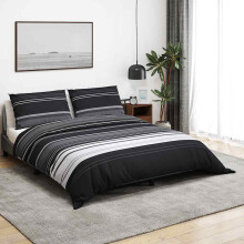 Berkfield Duvet Cover Set Black and White 140x200 cm Cotton