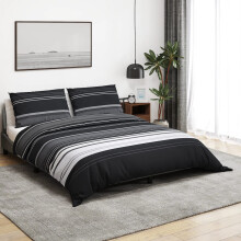 Berkfield Duvet Cover Set Black and White 140x200 cm Cotton
