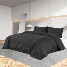 Berkfield Duvet Cover Set Black 140x200 cm Light-weight Microfiber
