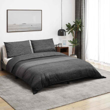 Berkfield Duvet Cover Set Dark Grey 225x220 cm Cotton