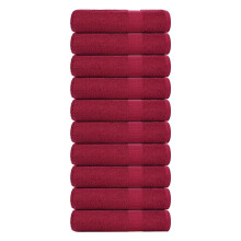 Berkfield Hand Towels "FROGN" 10 pcs Bordeaux 50x100 cm 360 gsm