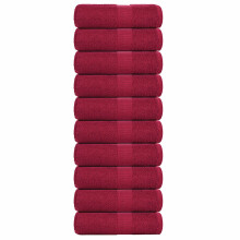 Berkfield Guest Towels "FROGN" 10 pcs Bordeaux 30x50 cm 360 gsm