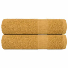 Berkfield Shower Towels "FROGN" 2 pcs Gold 70x140 cm 360 gsm