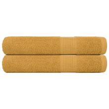Berkfield Sauna Towels "FROGN" 2 pcs Gold 80x200 cm 360 gsm