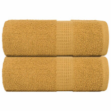 Berkfield Wash Towels "FROGN" 2 pcs Gold 30x30 cm 360 gsm