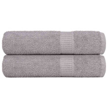 Berkfield Bath Towels "FROGN" 2 pcs Grey 100x150 cm 360 gsm
