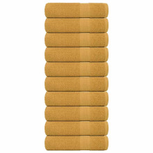 Berkfield Bath Towels "FROGN" 10 pcs Gold 100x150 cm 360 gsm