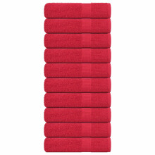 Berkfield Bath Towels "FROGN" 10 pcs Red 100x150 cm 360 gsm