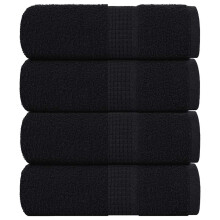 Berkfield Wash Towels "FROGN" 4 pcs Black 30x30 cm 360 gsm