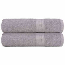 Berkfield Shower Towels "FROGN" 2 pcs Grey 70x140 cm 360 gsm