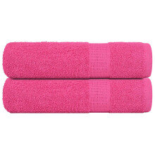 Berkfield Hand Towels "FROGN" 2 pcs Pink 50x100 cm 360 gsm