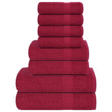 Berkfield 8 Piece Towel Set "FROGN" Bordeaux 360 gsm