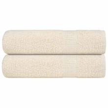 Berkfield Hand Towels "FROGN" 2 pcs Cream 50x100 cm 360 gsm