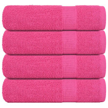 Berkfield Hand Towels "FROGN" 4 pcs Pink 50x100 cm 360 gsm