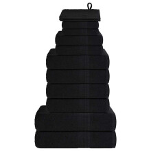 Berkfield 12 Piece Towel Set "FROGN" Black 360 gsm