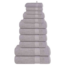 Berkfield 12 Piece Towel Set "FROGN" Grey 360 gsm