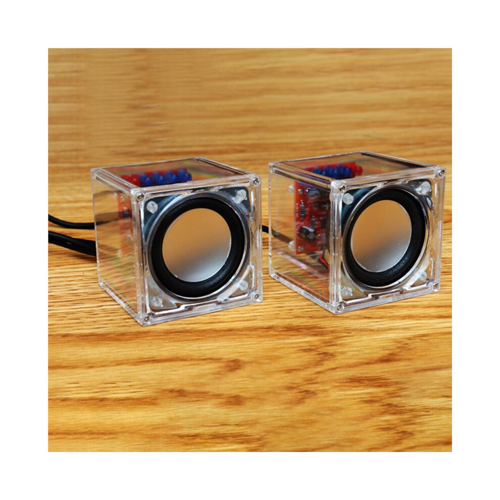 Diy Speaker Electronic Kit Dual Channel Audio Parts 5V 1A Transparent Electronic Components School Fun Welding Part 4711093436442